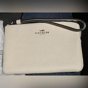 New Coach White Wristlet